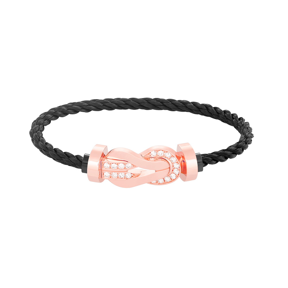 [Olivia JW]CHANCE LARGE 8 FIGURE BUCKLE HALF DIAMOND BRACELET ROSE GOLD