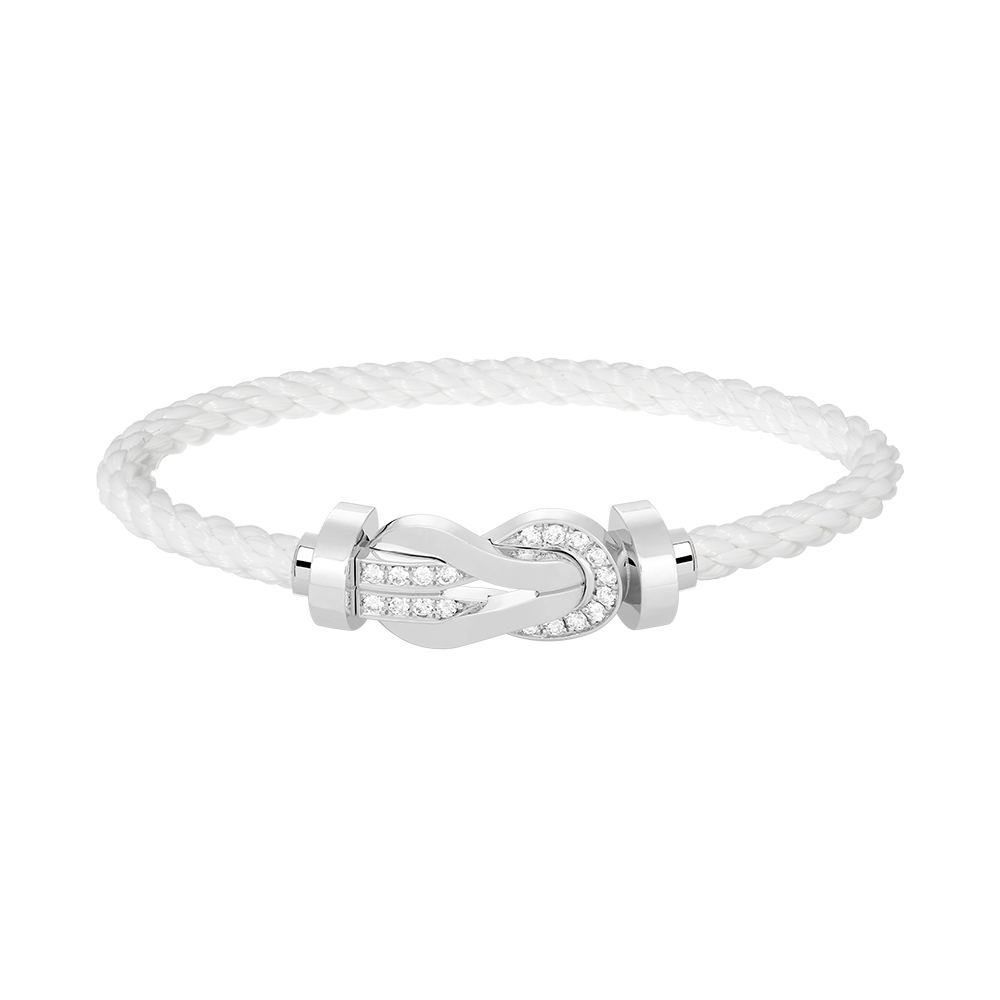 [Olivia JW]CHANCE LARGE 8 FIGURE BUCKLE HALF DIAMOND BRACELET SILVER