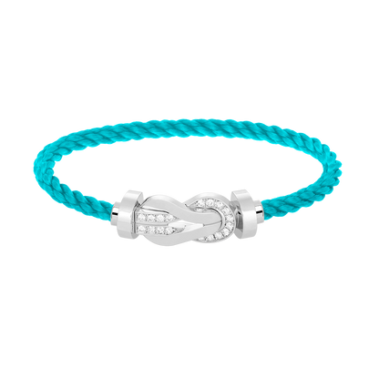 [Olivia JW]CHANCE LARGE 8 FIGURE BUCKLE HALF DIAMOND BRACELET SILVER