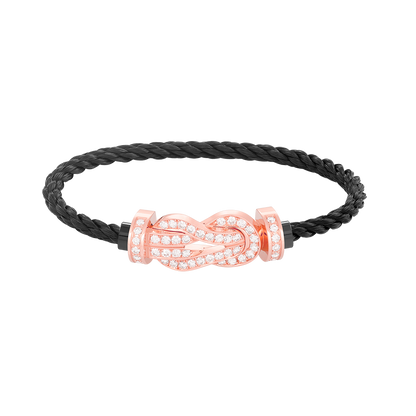 [Olivia JW]CHANCE LARGE 8 FIGURE BUCKLE FULL DIAMOND BRACELET ROSE GOLD