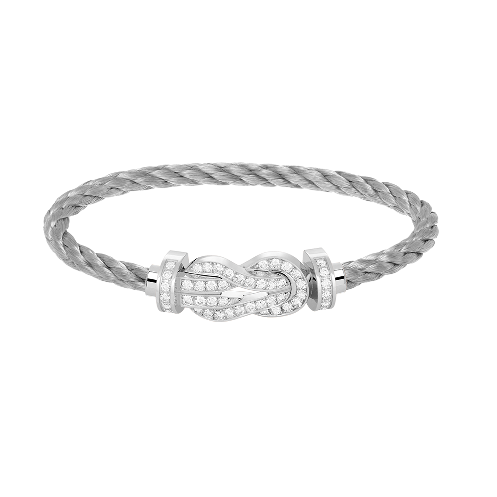 [Everoly JW]CHANCE LARGE 8 FIGURE BUCKLE FULL DIAMOND BRACELET SILVER