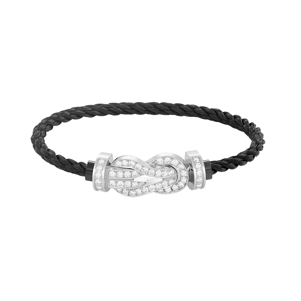 [Everoly JW]CHANCE LARGE 8 FIGURE BUCKLE FULL DIAMOND BRACELET SILVER