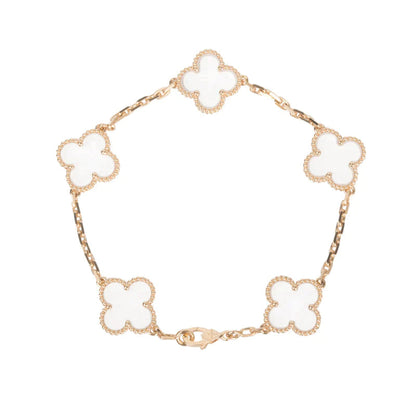 [Everoly JW] CLOVER 5 MOTIF ROCK CRYSTAL BRACELET