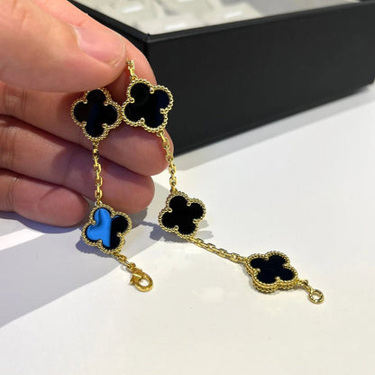 [Everoly JW]  CLOVER 5 MOTIF ONYXS BRACELET COLLECTION