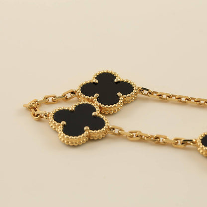 [Everoly JW]  CLOVER 5 MOTIF ONYXS BRACELET COLLECTION