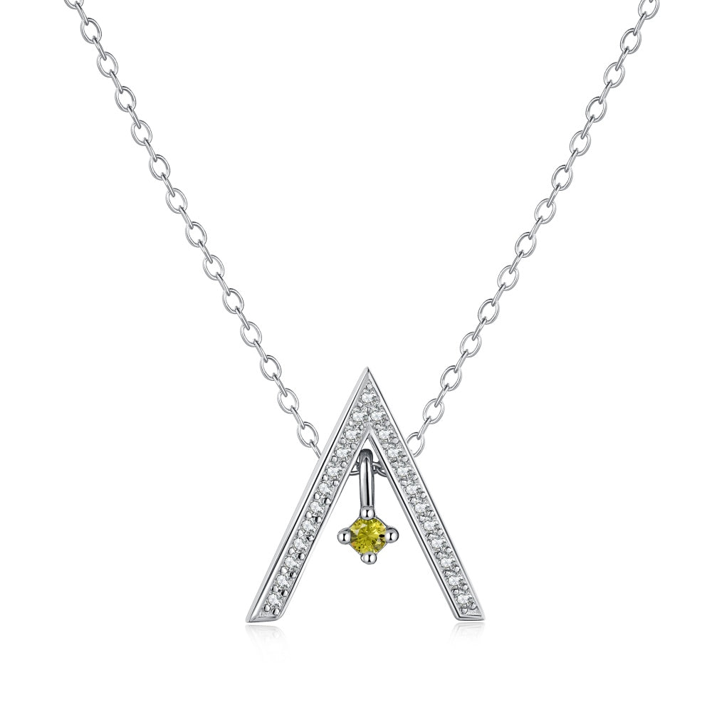 [Olivia JW]Sparkling "A" Shape Necklace