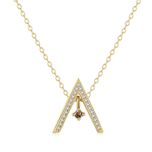 [Olivia JW]Sparkling "A" Shape Necklace