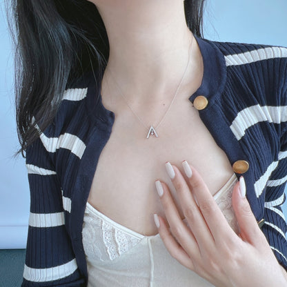 [Olivia JW]Sparkling "A" Shape Necklace