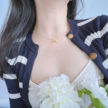 [Olivia JW]Sparkling "A" Shape Necklace