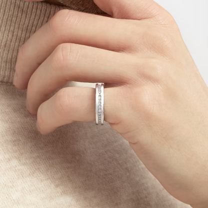 [OLIVIA]ZERO 1 ONE-BAND PAVED DIAMONDS ON THE SPIRAL RING