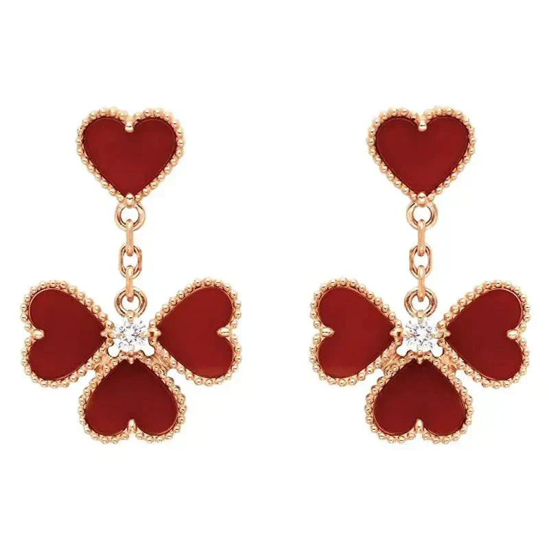 [Olivia JW]SWEET CLOVER CARNELIAN EARRINGS