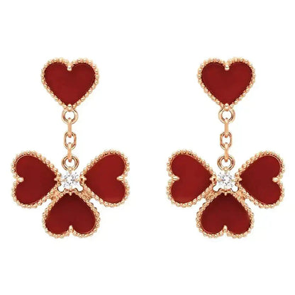[Olivia JW]SWEET CLOVER CARNELIAN EARRINGS