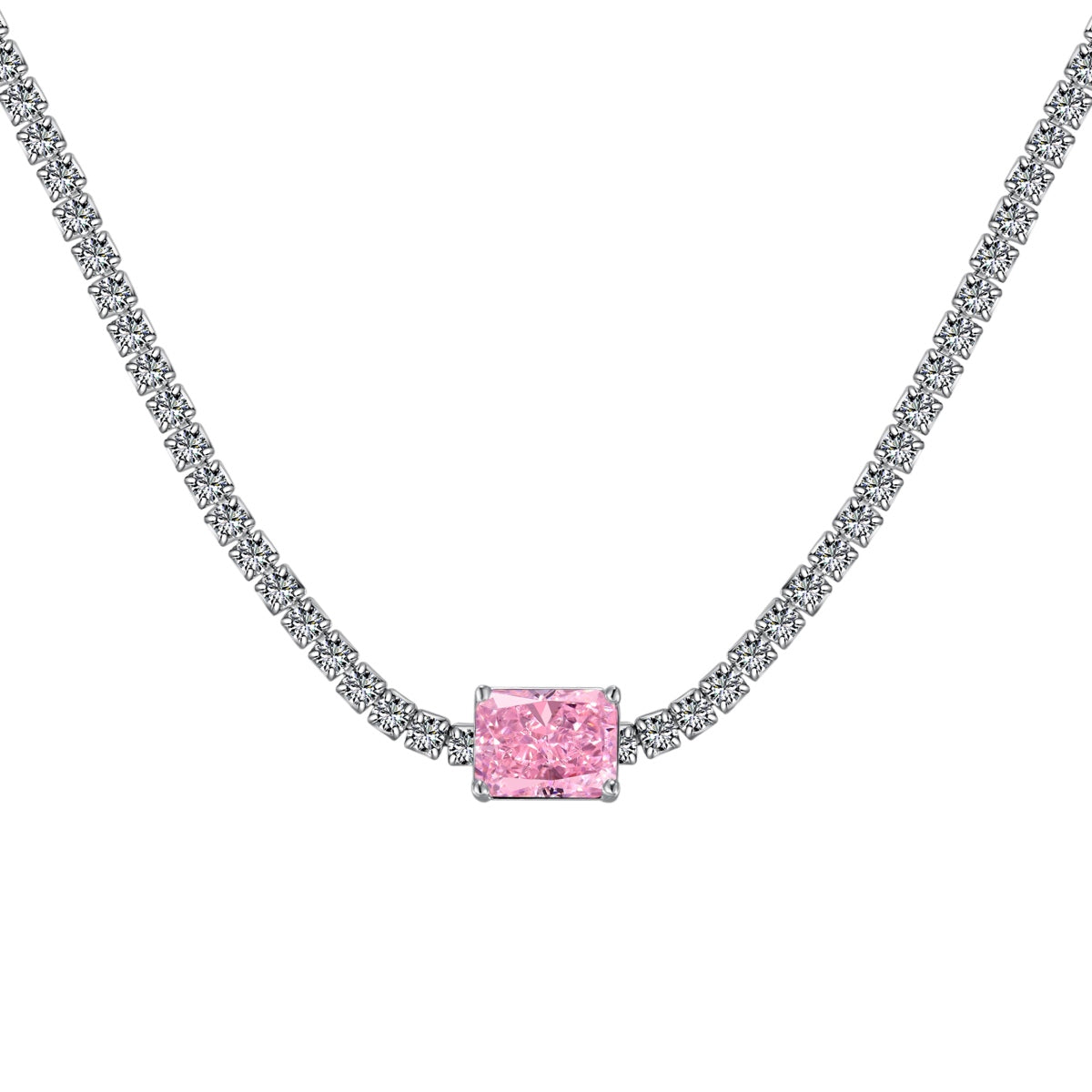 [Olivia JW]2.0 carat Ornate Emerald Cut Necklace