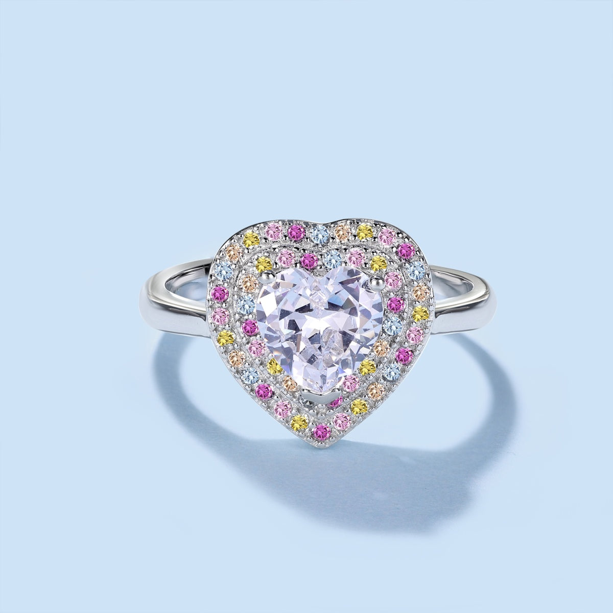 [Olivia JW]Delicate Ebullient Heart Shape Wedding Ring