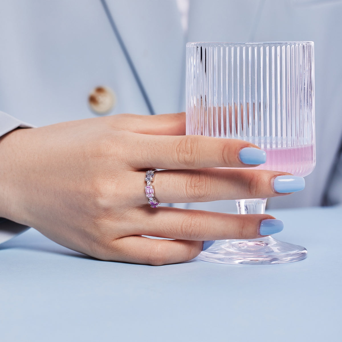 [Olivia JW]Unique Colorful Emerald Cut Party Ring