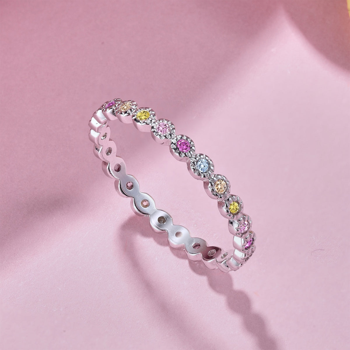 [Olivia JW]Radiant Sparkling Round Cut Daily Ring
