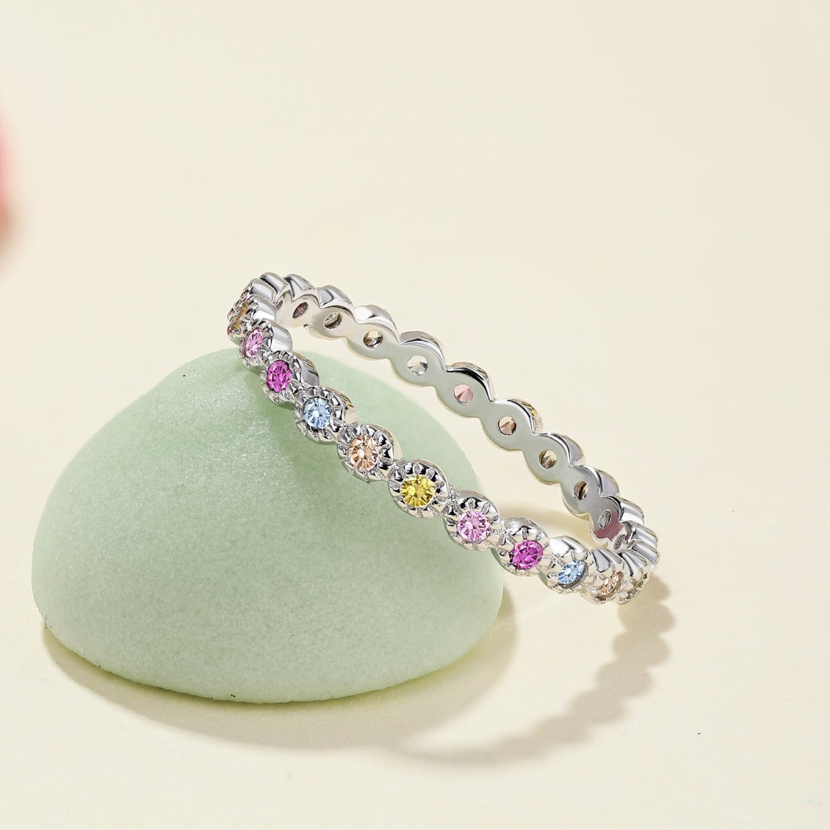 [Olivia JW]Radiant Sparkling Round Cut Daily Ring