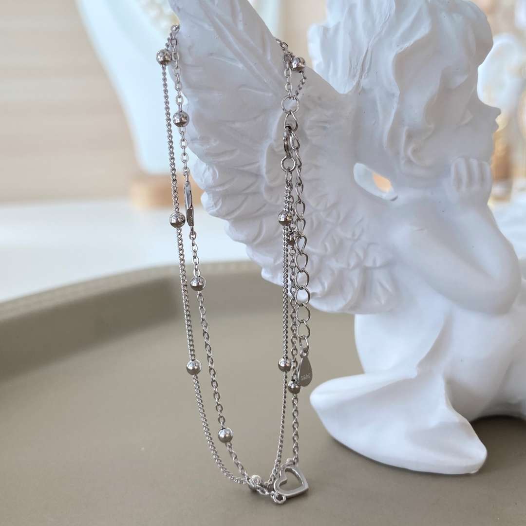 [Olivia JW]Dainty Double Layer Love Heart Bracelet