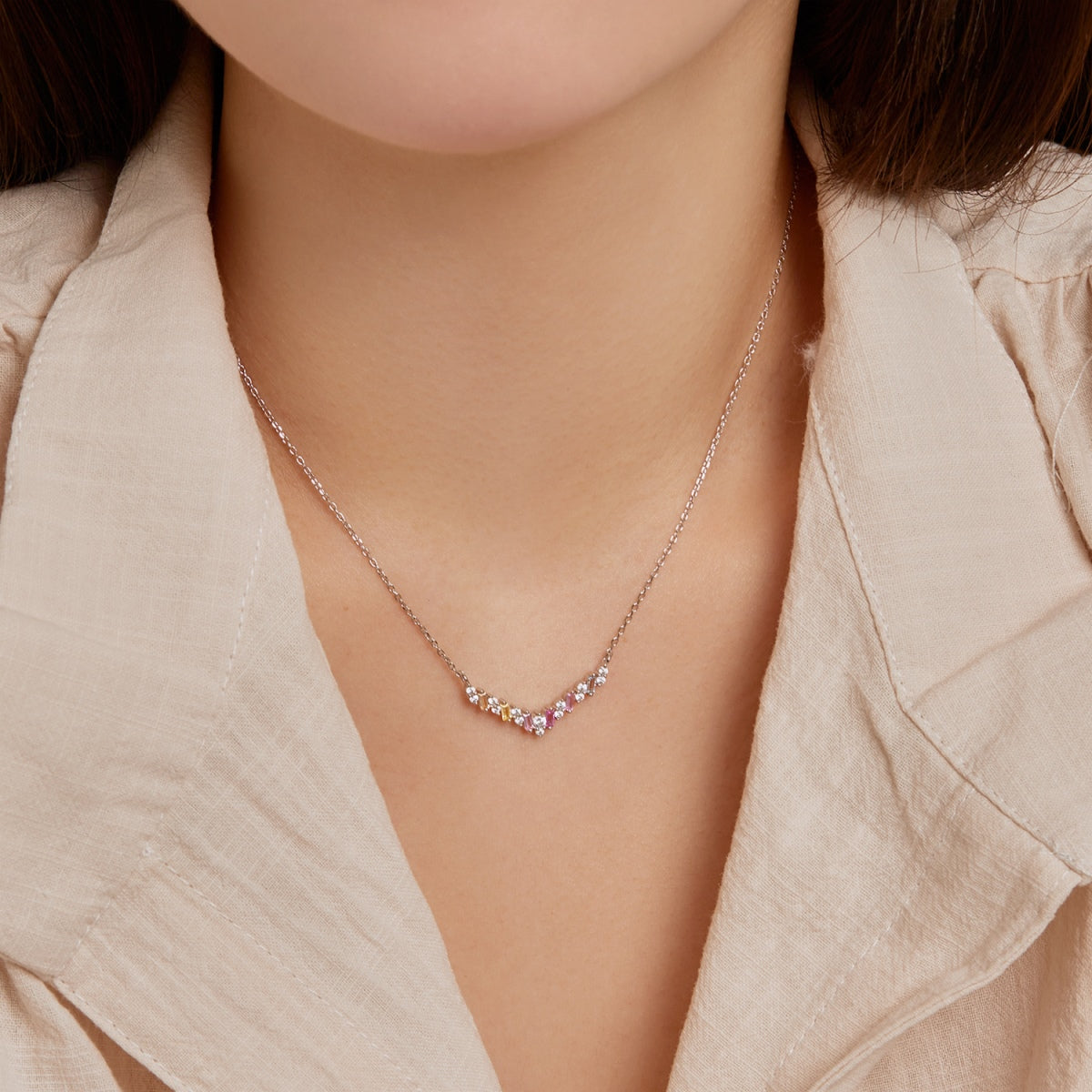 [Olivia JW]Dazzling Rainbow Necklace