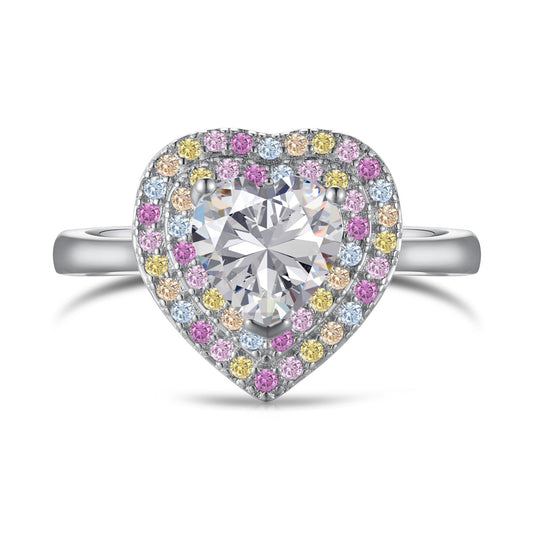 [Olivia JW]Delicate Ebullient Heart Shape Wedding Ring