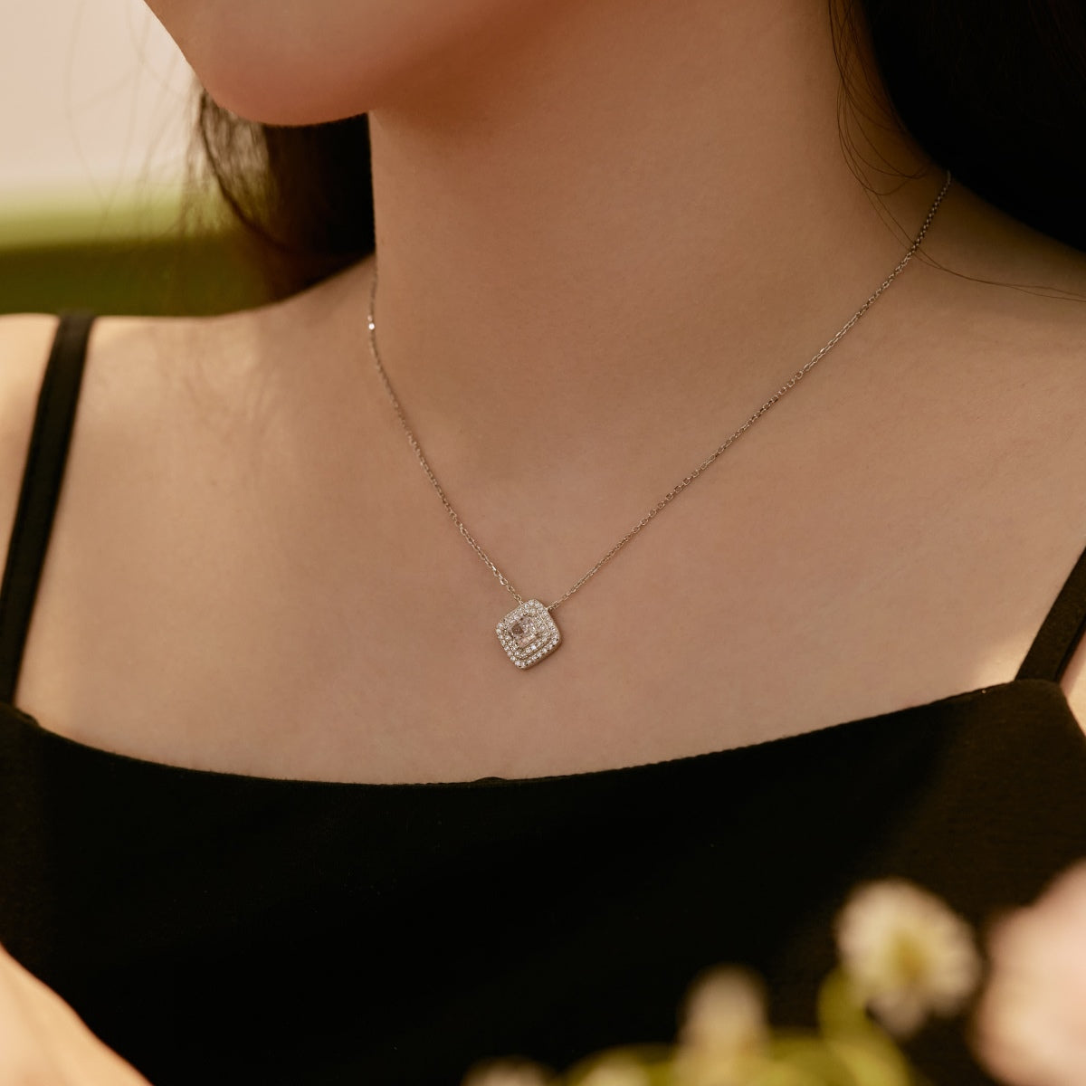 [Olivia JW]Sparkling Asscher Cut Necklace