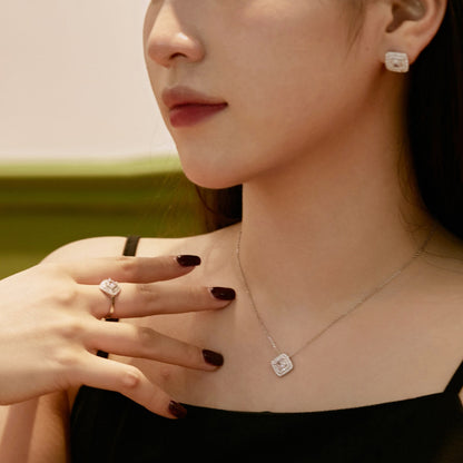 [Olivia JW]Sparkling Asscher Cut Necklace