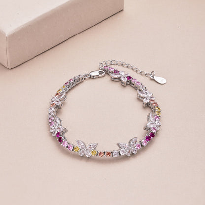 [Olivia JW]Ornate Colorful Butterfly Shape Round Cut Daily Bracelet