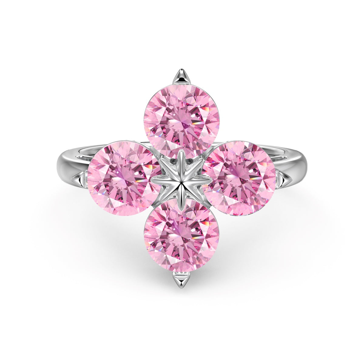 [Olivia JW]Four-Leaf Clover Eight-Pointed Star Ring