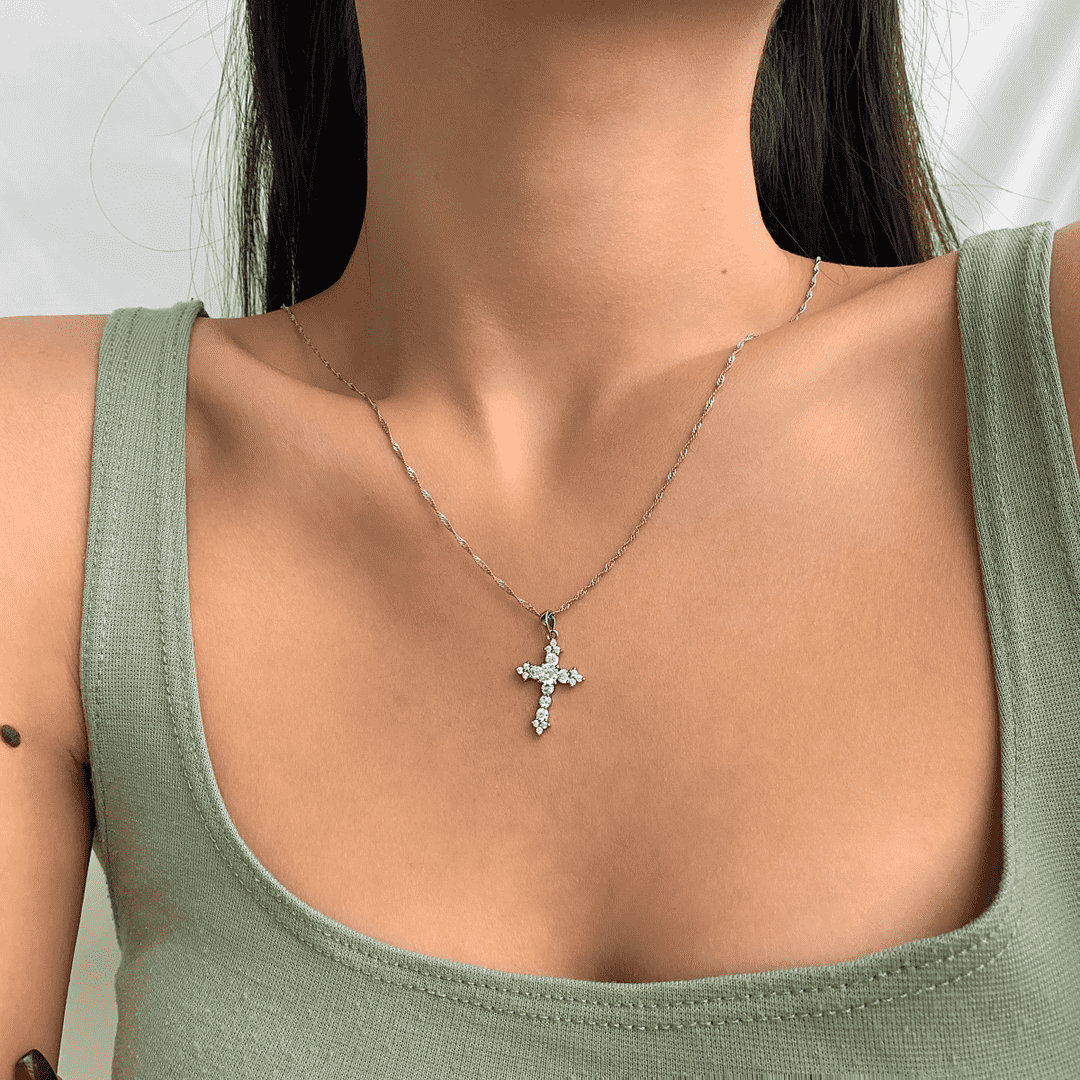 [Olivia JW]Delicate Cross Shape Necklace