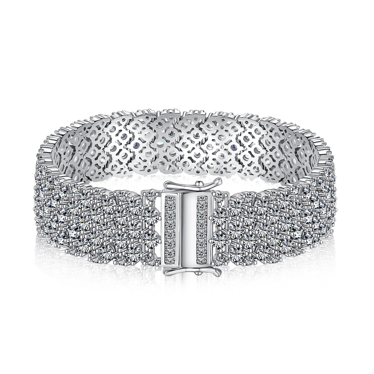 [Everoly JW] Verziertes, elegantes Party-Armband im Rundschliff