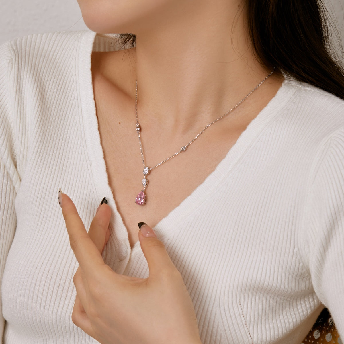 [Olivia JW]Dazzling Pear Cut Necklace