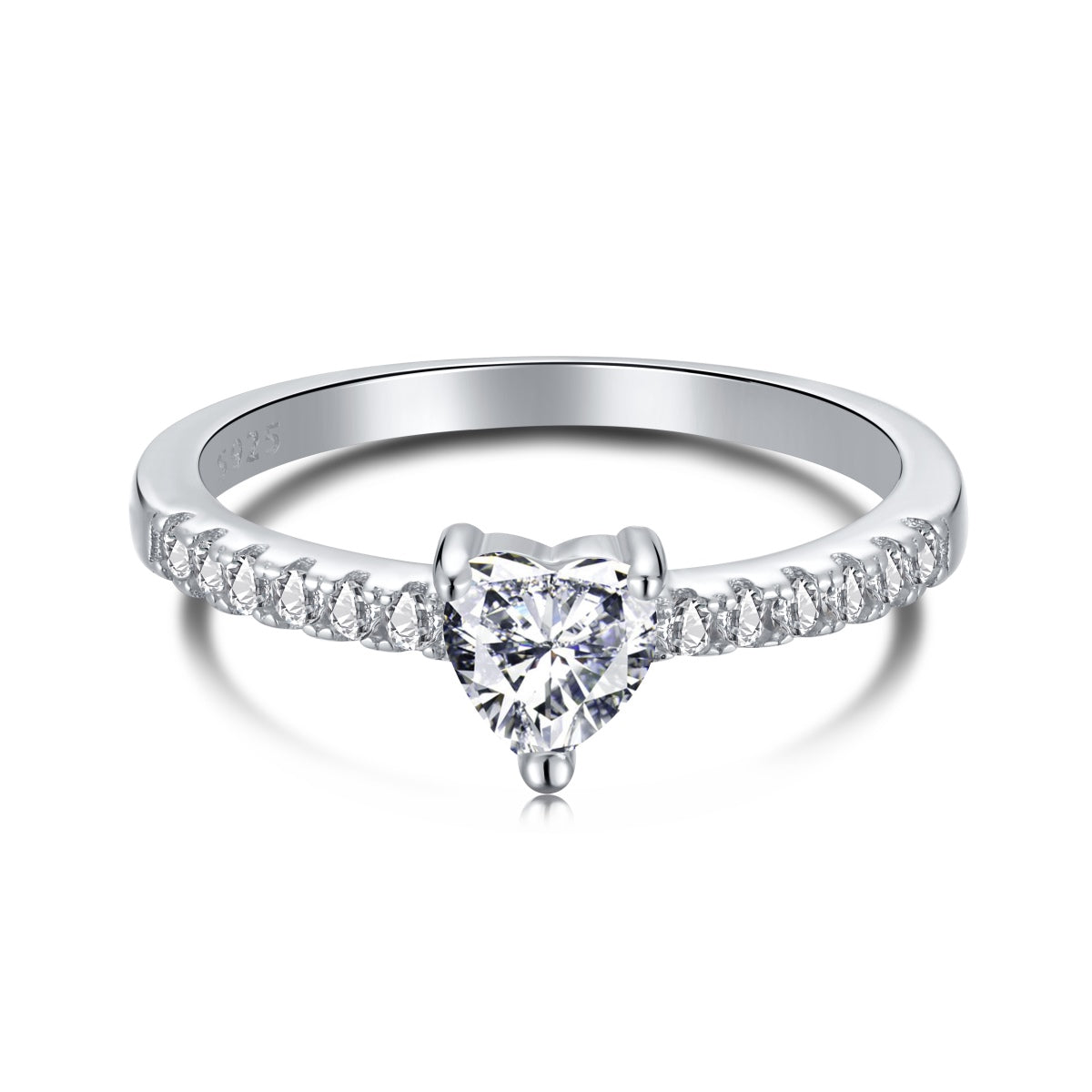 [Olivia JW]0.5 Carat CaratEternity Charming Heart Shape Lover Ring