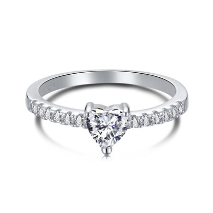 [Olivia JW]0.5 Carat CaratEternity Charming Heart Shape Lover Ring