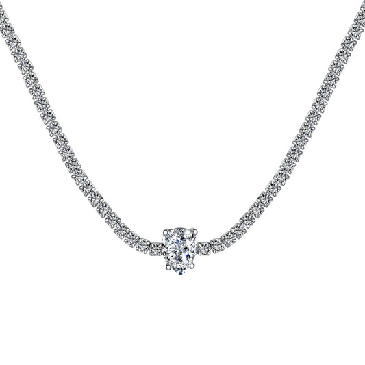 [Olivia JW]1.0 carat Unique Pear Cut Tennis Necklace