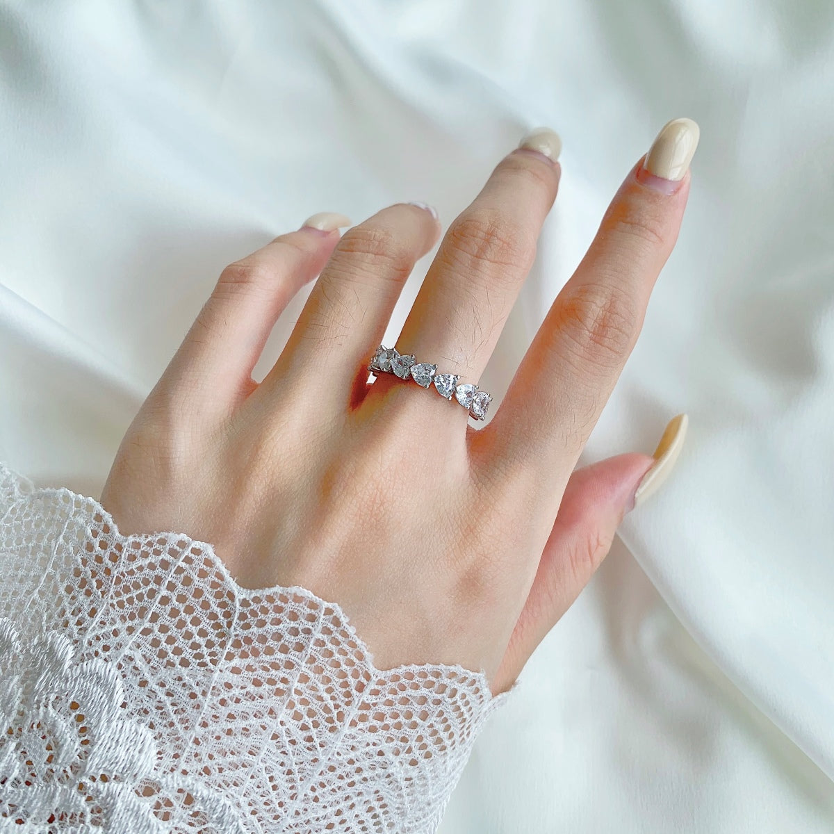 [Olivia JW]0.25 Carat Radiant Romance Heart Cut Lover Ring