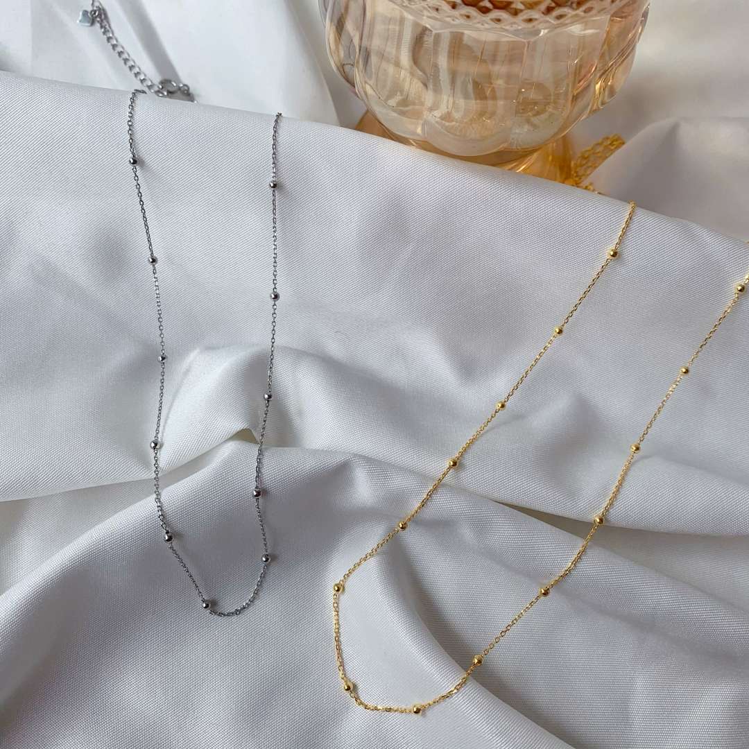 [Olivia JW]Small Bead Clavicle Chain Simple Necklace