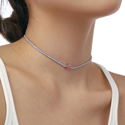 [Olivia JW]1.0 carat Unique Pear Cut Tennis Necklace