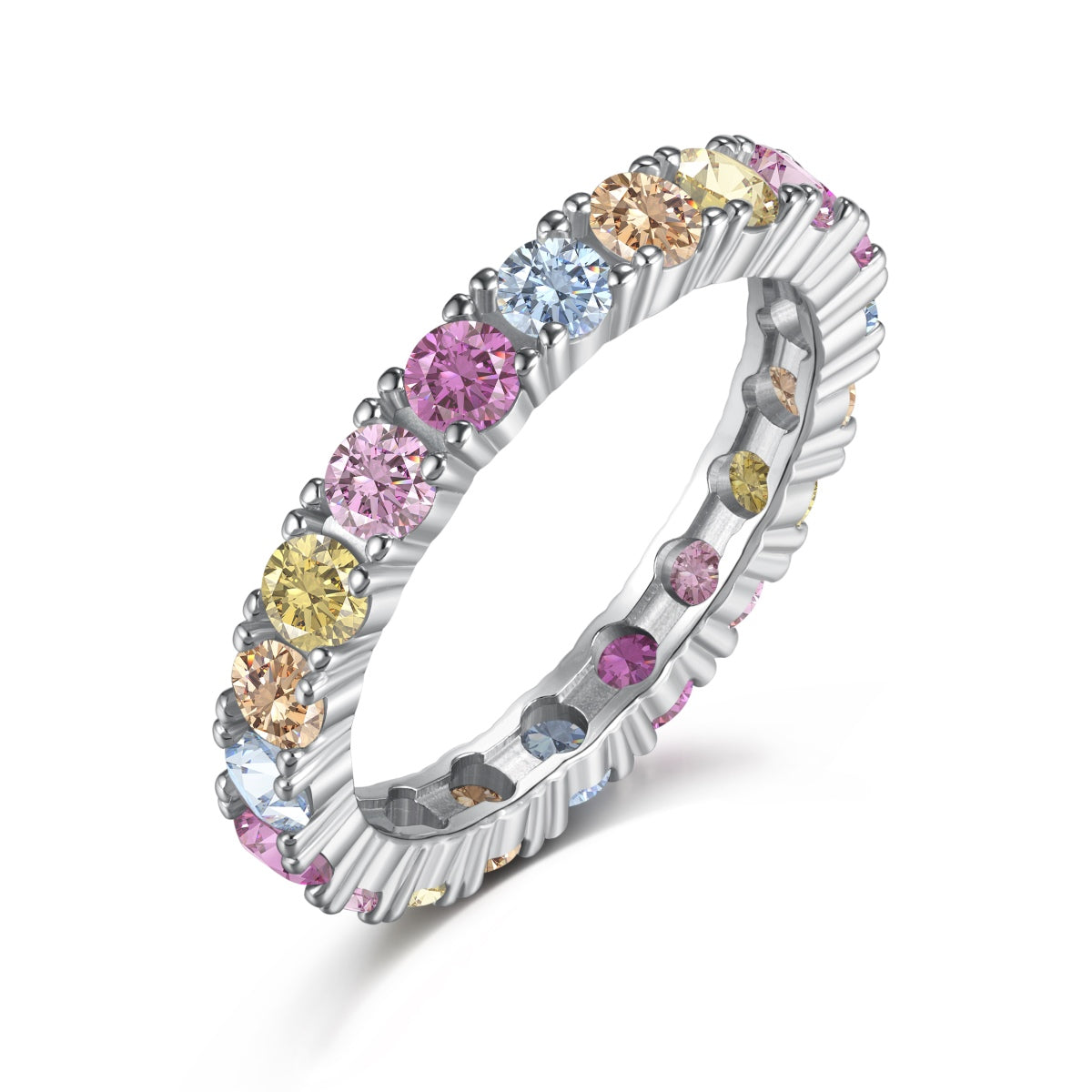 [Olivia JW]Dazzling Lustrous Round Cut Tennis Ring