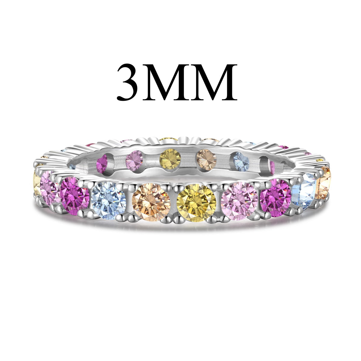 [Olivia JW]Dazzling Lustrous Round Cut Tennis Ring