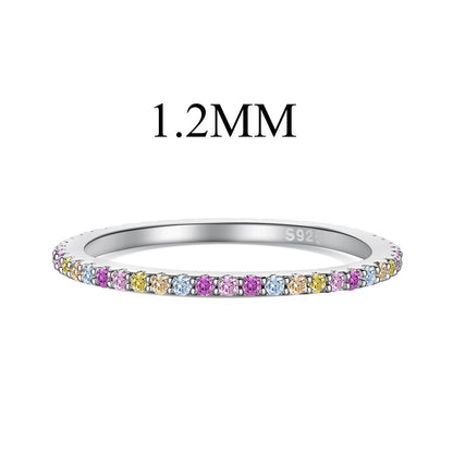 [Olivia JW]Ornate Colorful Round Cut Tennis Ring