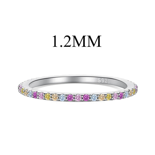 [Olivia JW]Ornate Colorful Round Cut Tennis Ring