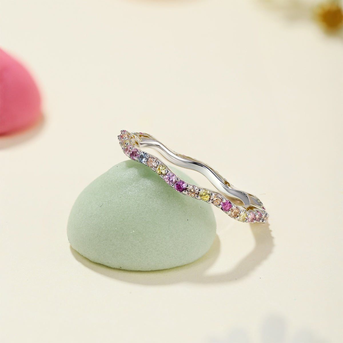 [Olivia JW]Dainty Colorful Round Cut Party Ring