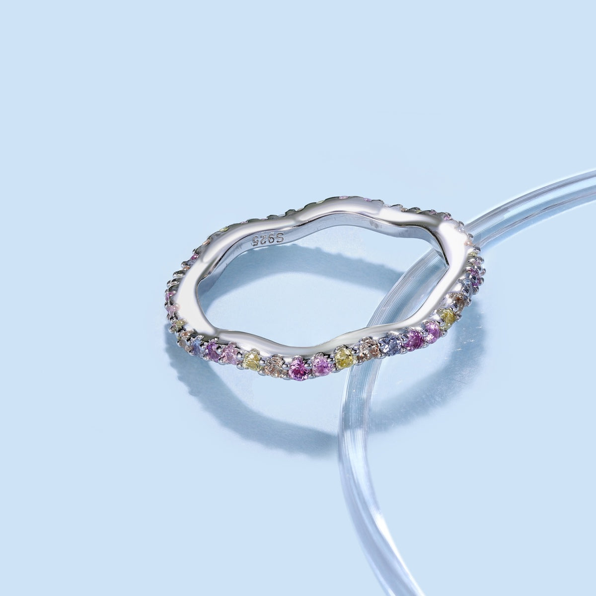 [Everoly JW]Dainty Colorful Round Cut Party Ring