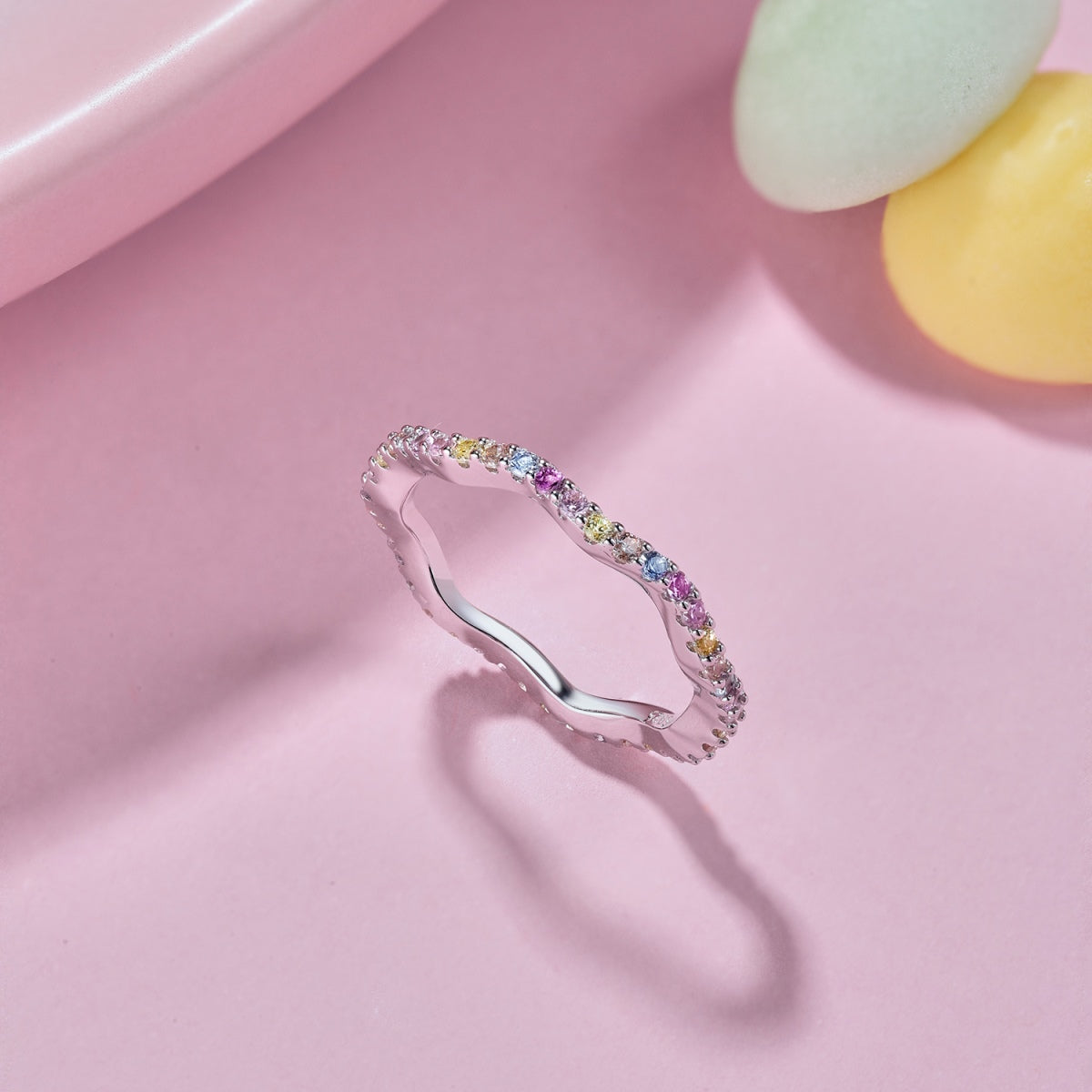 [Olivia JW]Dainty Colorful Round Cut Party Ring