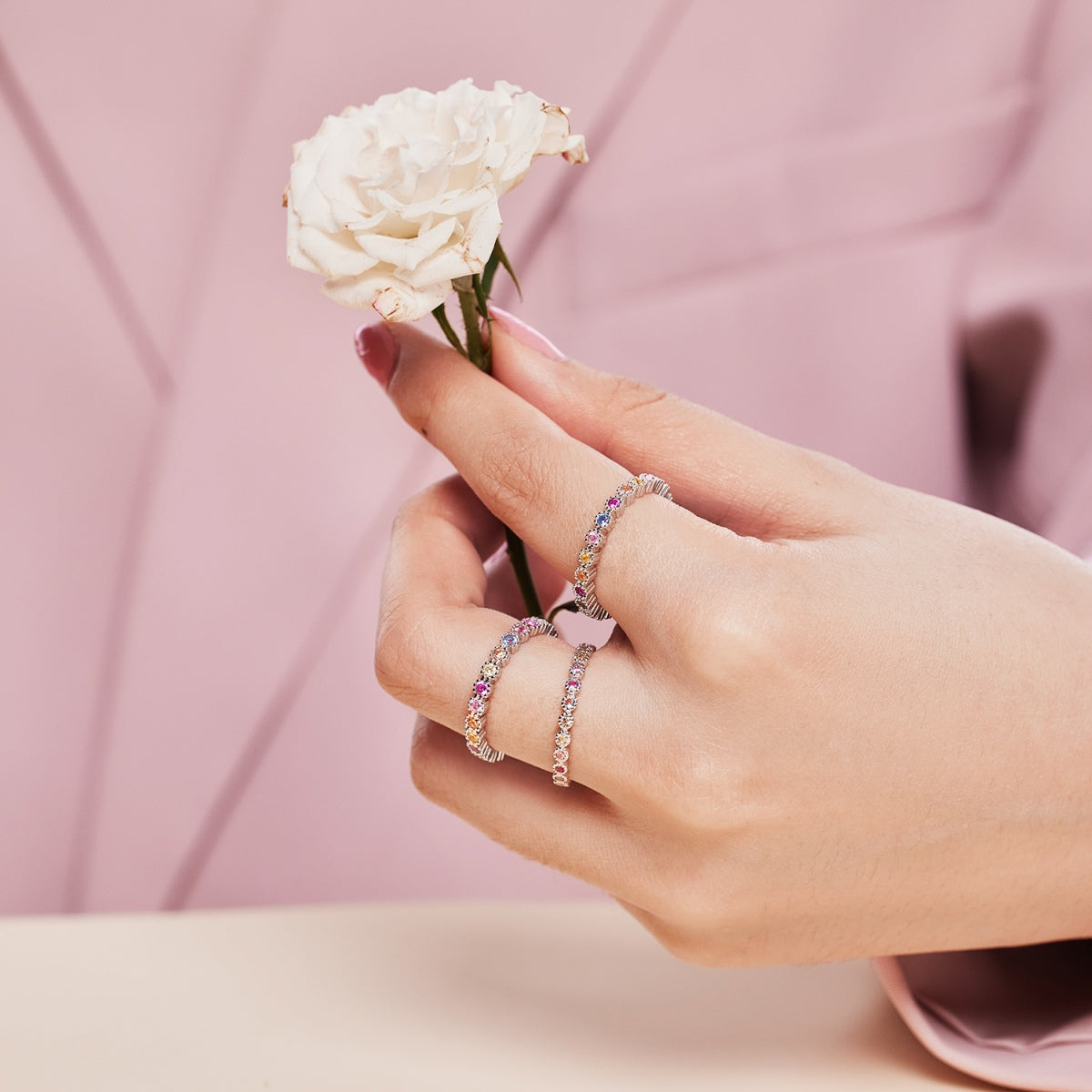 [Olivia JW]Unique Scintillating Round Cut Daily Ring