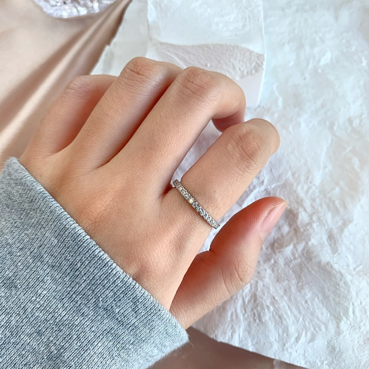 [Olivia JW]Delicate Sparkling Round Cut Daily Ring