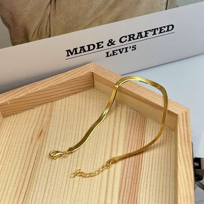 [Olivia JW]Flat Snake Bone Chain Blade Necklace