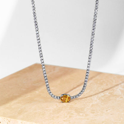 [Olivia JW]1.0 Carat Shining Oval Cut Necklace