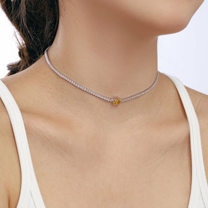 [Olivia JW]1.0 Carat Shining Oval Cut Necklace