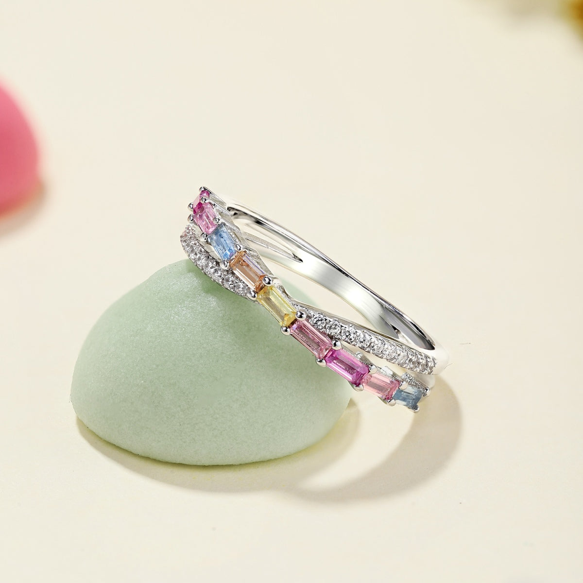 [Everoly JW]Energetischer, eleganter Partyring im Radiantschliff